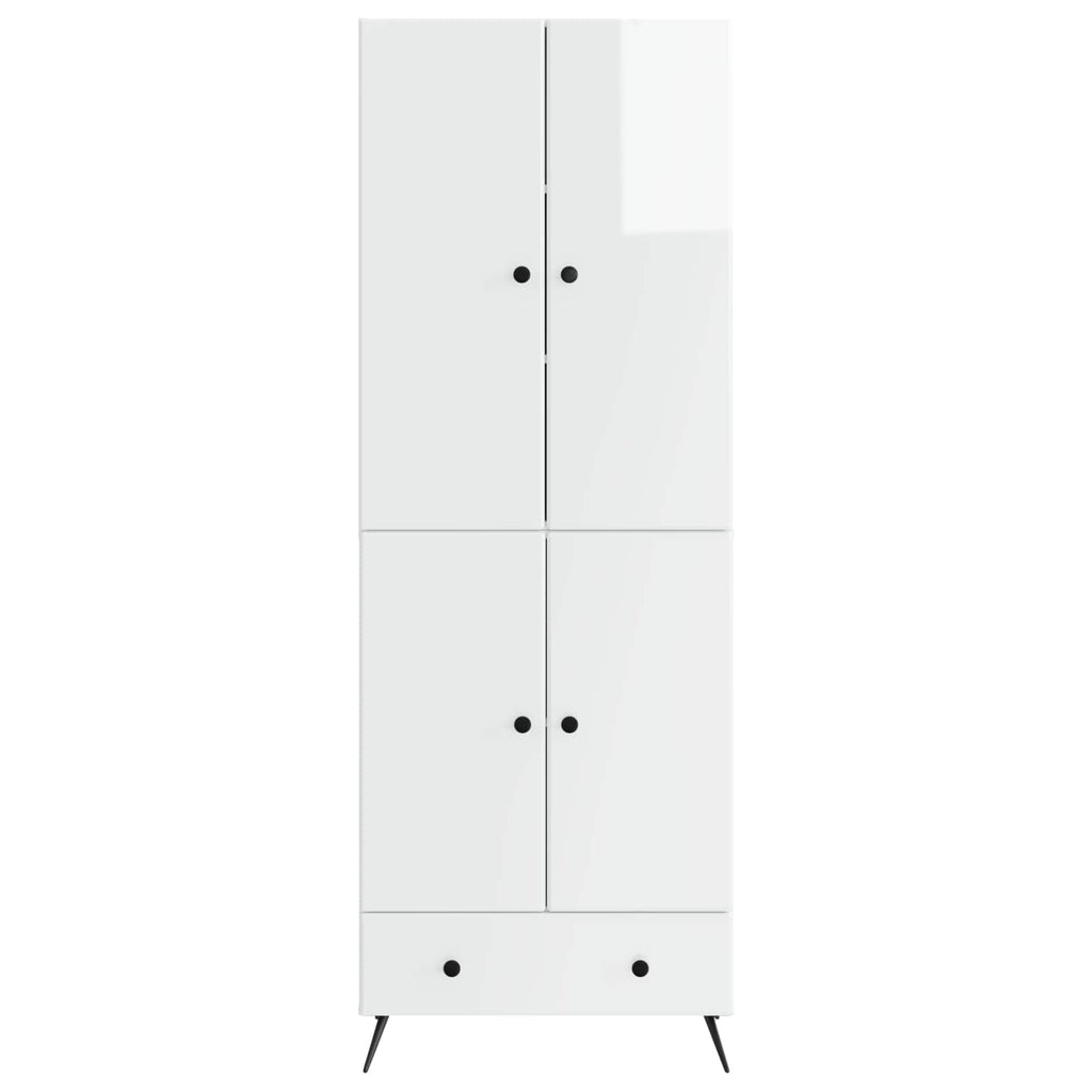 Juego de armarios 2 pcs Blanco Brillante Madera de ingeniería
