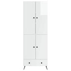 Juego de armarios 2 pcs Blanco Brillante Madera de ingeniería