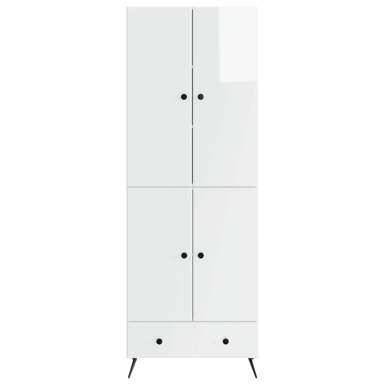 Juego de armarios 2 pcs Blanco Brillante Madera de ingeniería