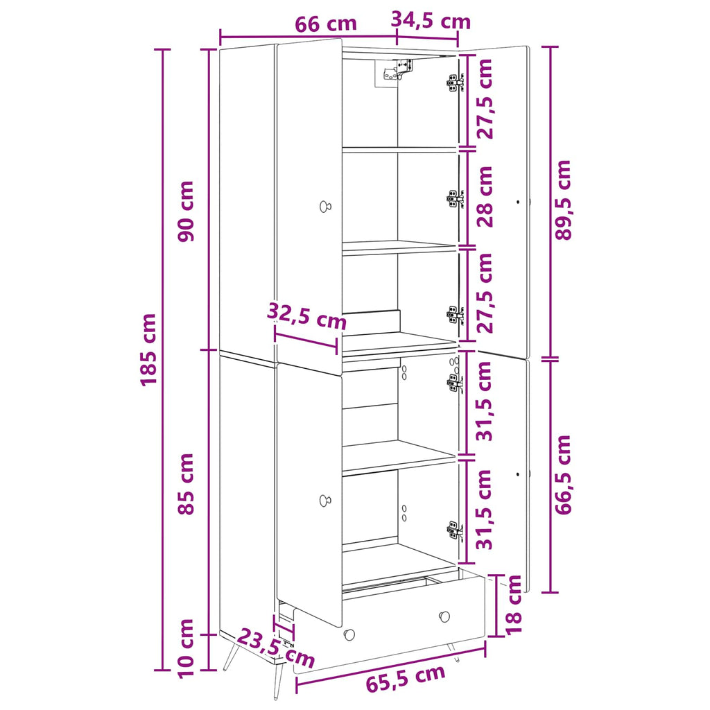 Juego de armarios 2 pcs Blanco Brillante Madera de ingeniería