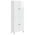 Juego de armarios 2 pcs Blanco Brillante Madera de ingeniería