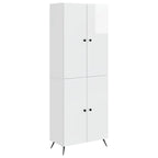 Juego de armarios 2 pcs Blanco Brillante Madera de ingeniería