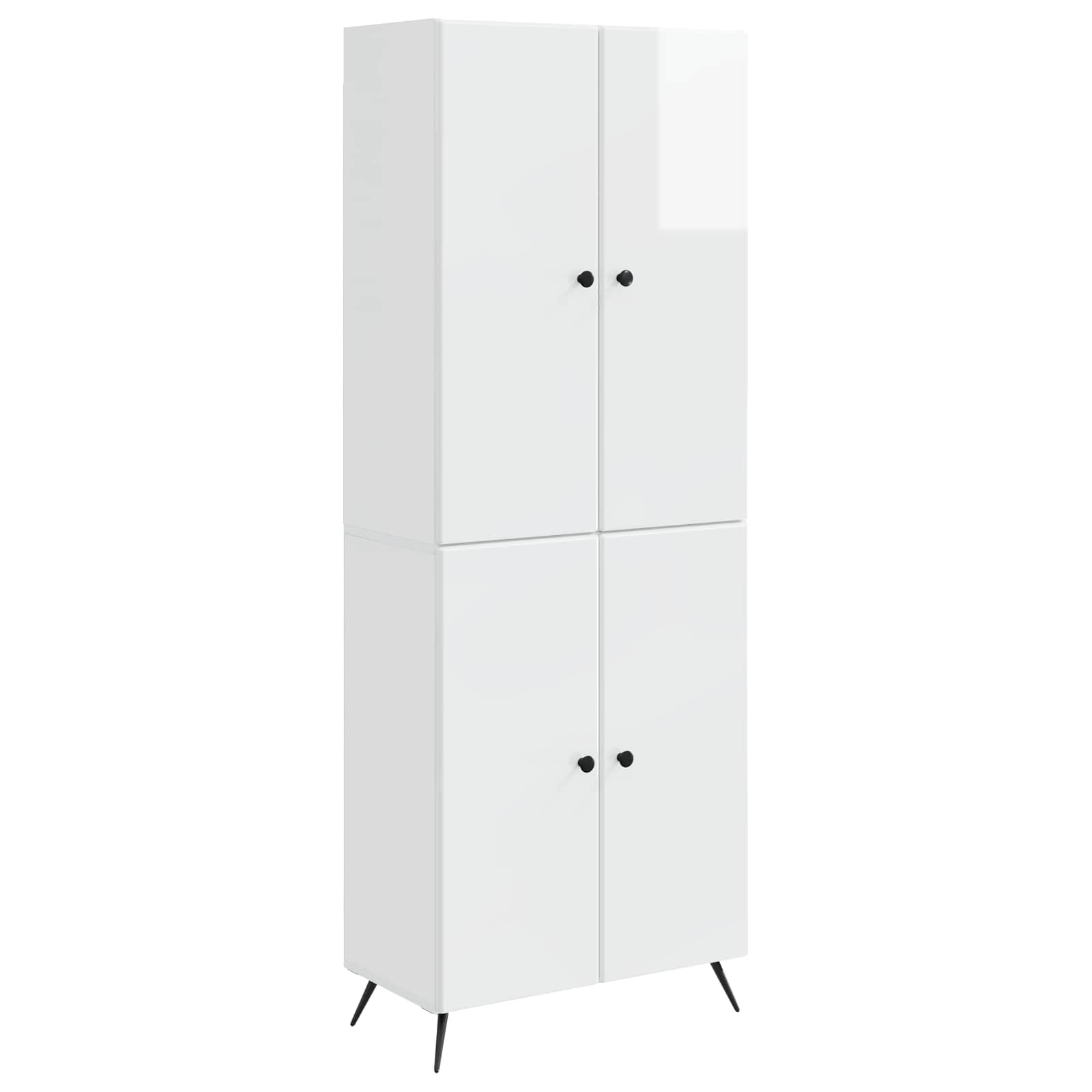 Juego de armarios 2 pcs Blanco Brillante Madera de ingeniería