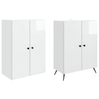 Juego de armarios 2 pcs Blanco Brillante Madera de ingeniería