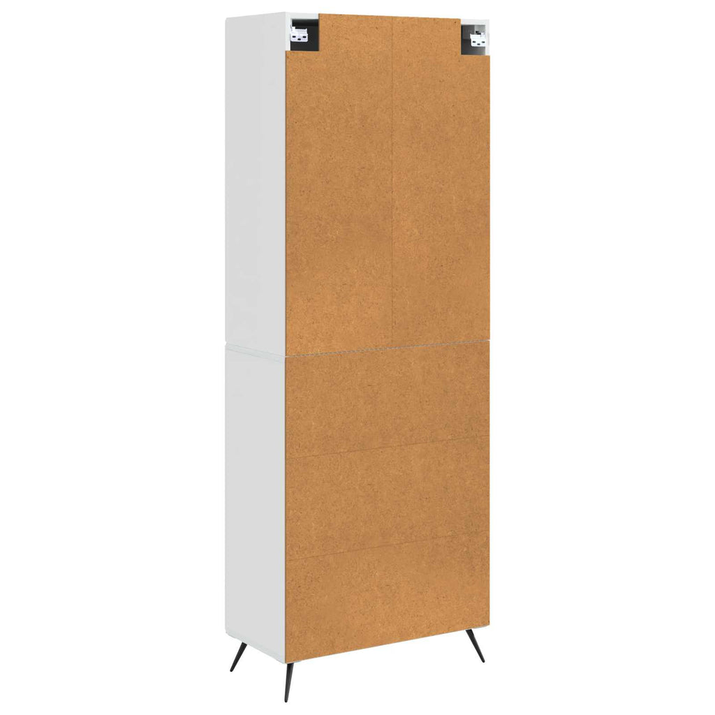 Juego de armarios 2 pcs Blanco Brillante Madera de ingeniería