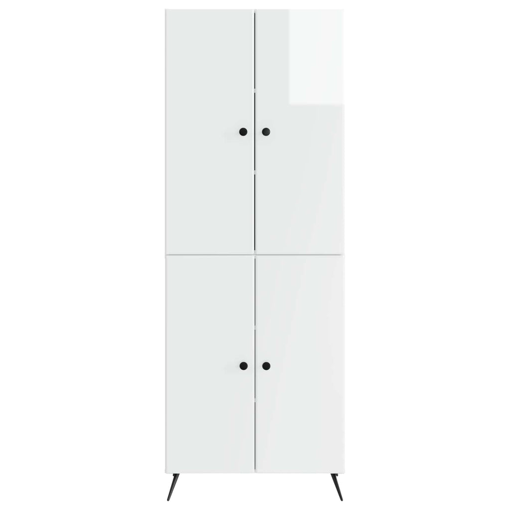 Juego de armarios 2 pcs Blanco Brillante Madera de ingeniería