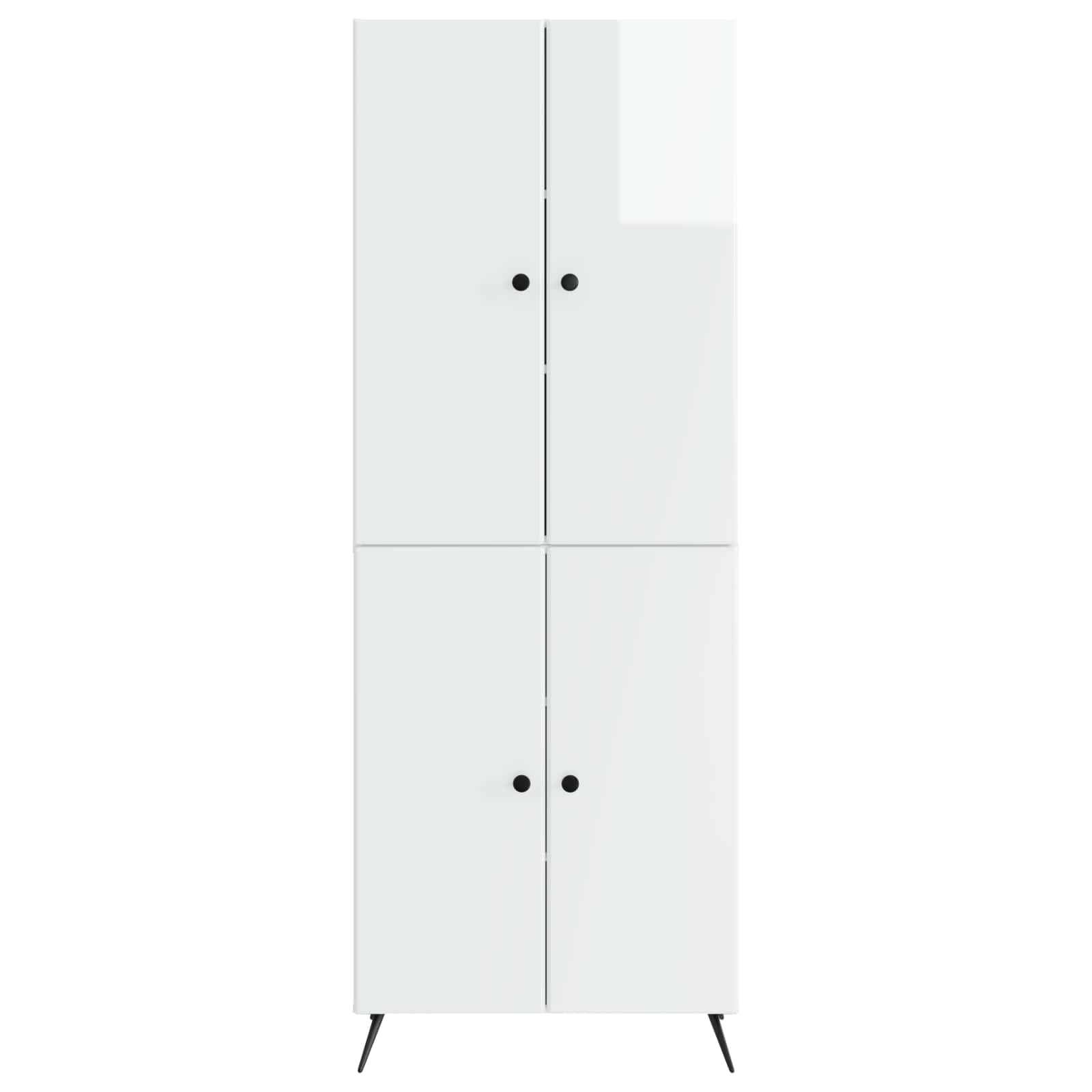 Juego de armarios 2 pcs Blanco Brillante Madera de ingeniería