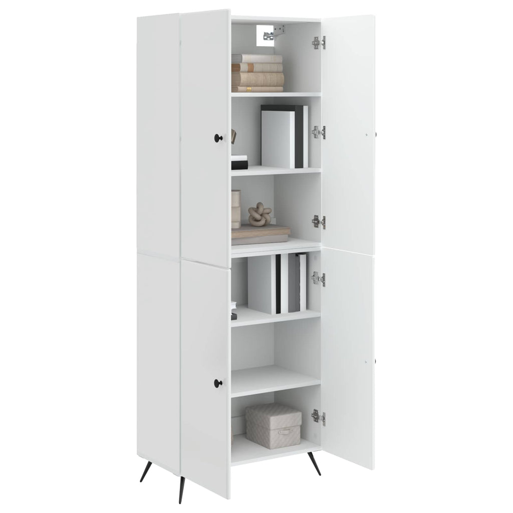Juego de armarios 2 pcs Blanco Brillante Madera de ingeniería