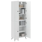 Juego de armarios 2 pcs Blanco Brillante Madera de ingeniería