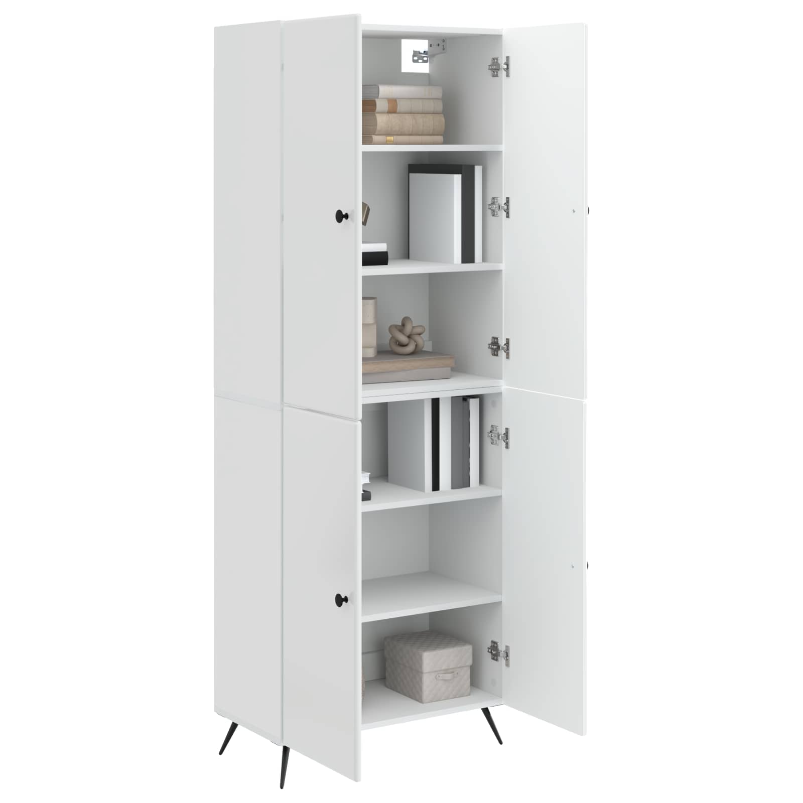 Juego de armarios 2 pcs Blanco Brillante Madera de ingeniería
