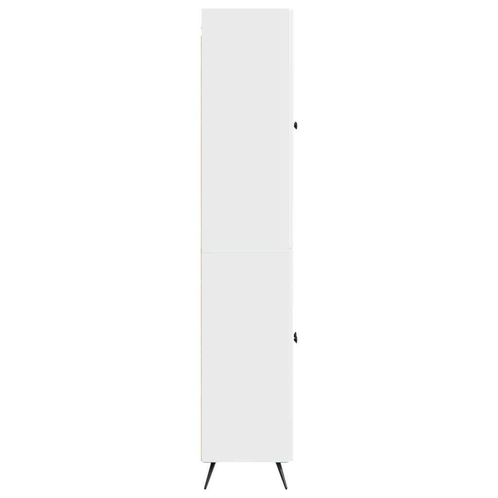 Juego de armarios 2 pcs Blanco Brillante Madera de ingeniería