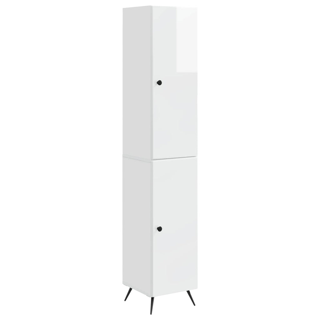 Juego de armarios 2 pcs Blanco Brillante Madera de ingeniería