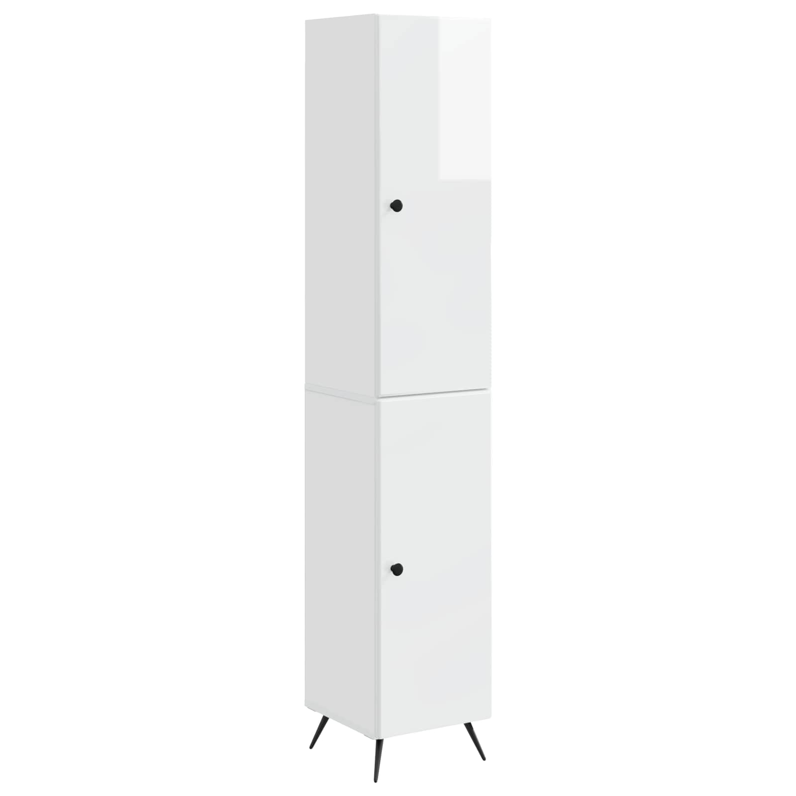 Juego de armarios 2 pcs Blanco Brillante Madera de ingeniería