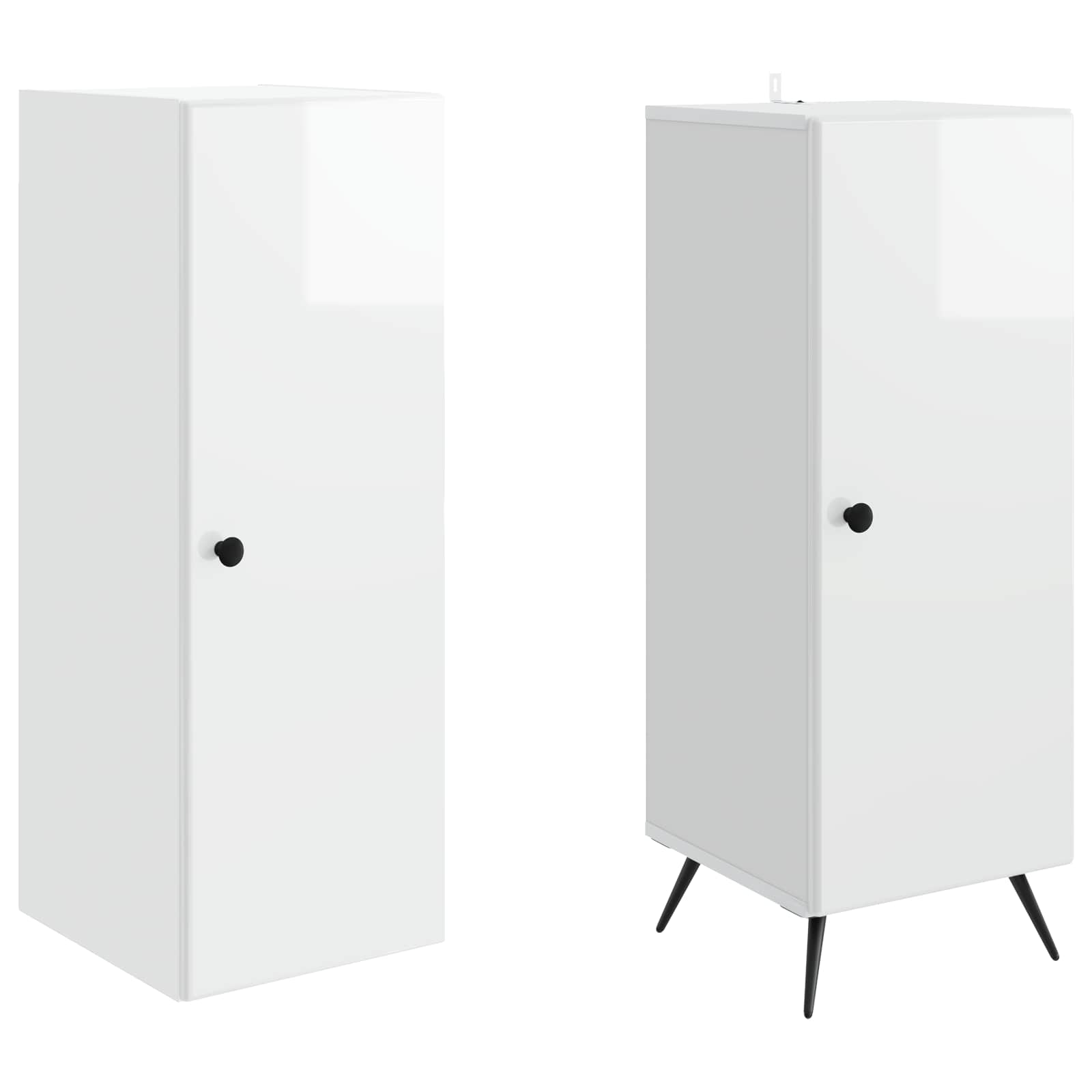 Juego de armarios 2 pcs Blanco Brillante Madera de ingeniería
