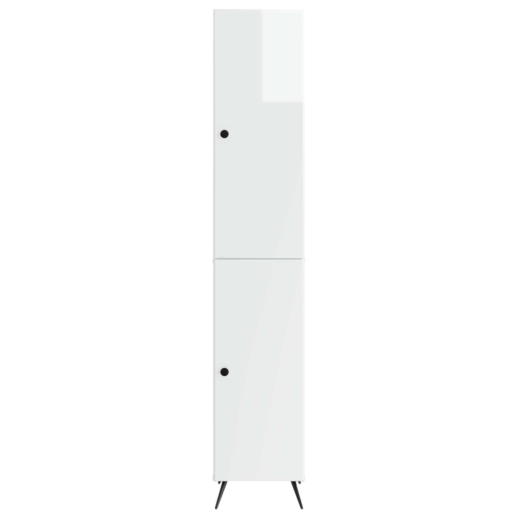 Juego de armarios 2 pcs Blanco Brillante Madera de ingeniería
