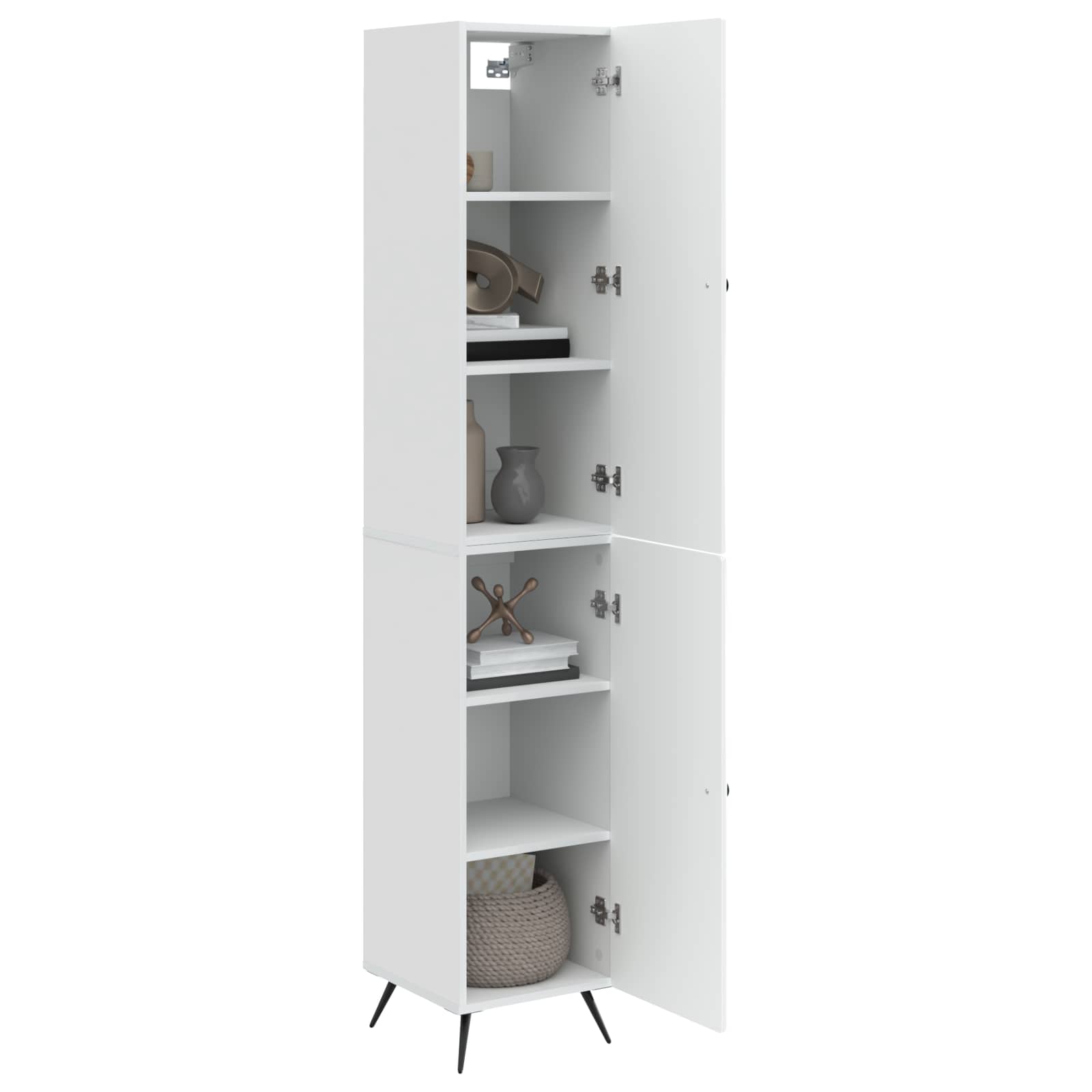 Juego de armarios 2 pcs Blanco Brillante Madera de ingeniería