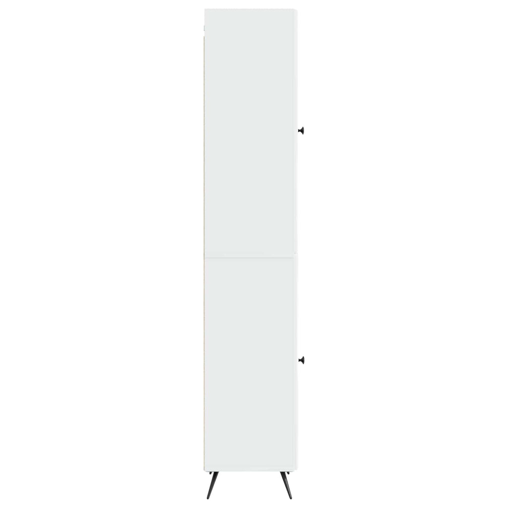 Juego de armarios 2 pcs Blanco Brillante Madera de ingeniería