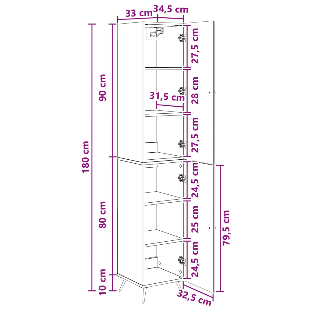 Juego de armarios 2 pcs Blanco Brillante Madera de ingeniería