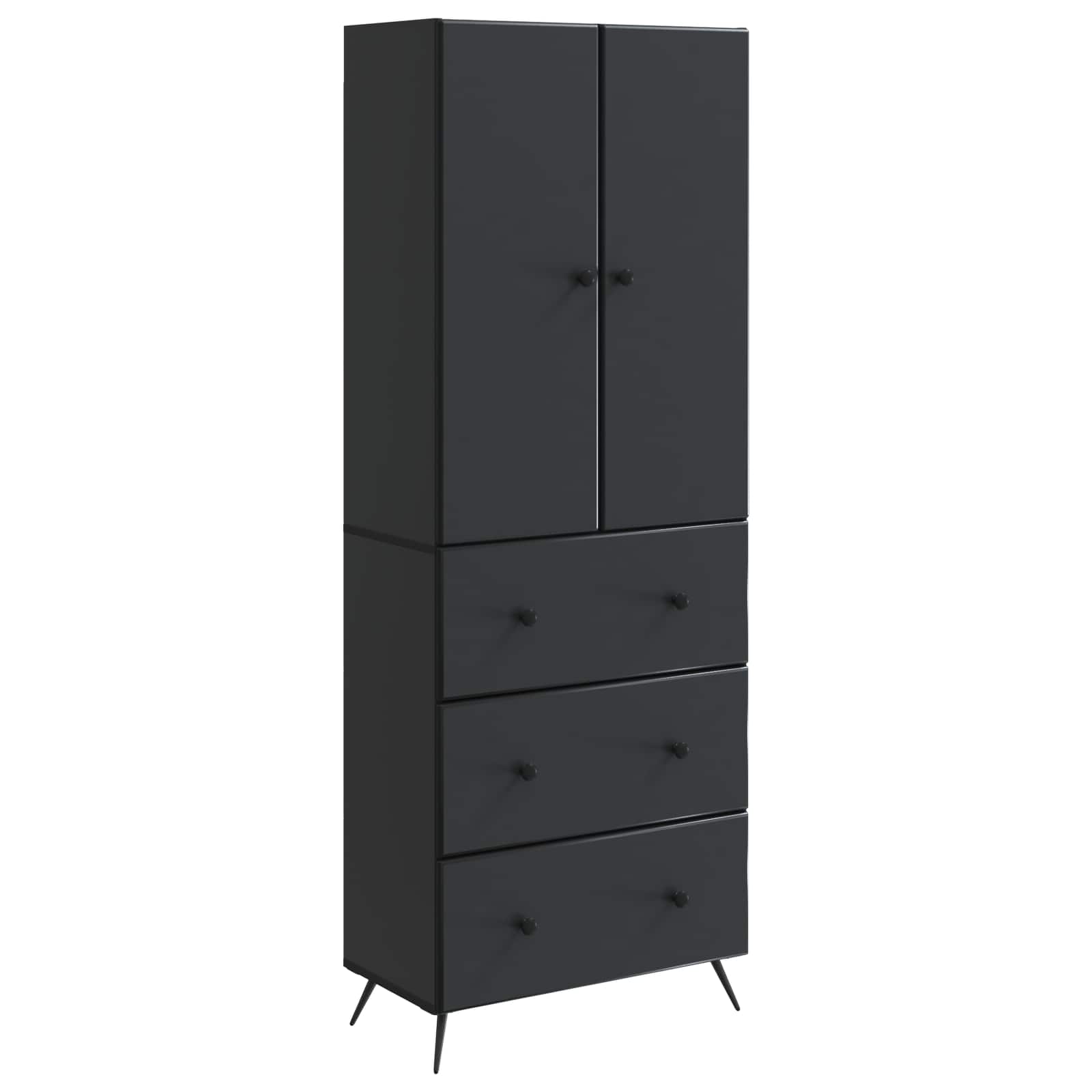 2-Piece Cabinet Set High Gloss White 66 x 34.5 x 90 cm