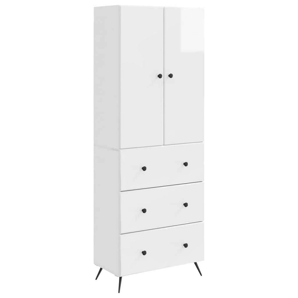Juego de armarios 2 pcs Blanco Brillante 66 x 34,5 x 90 cm