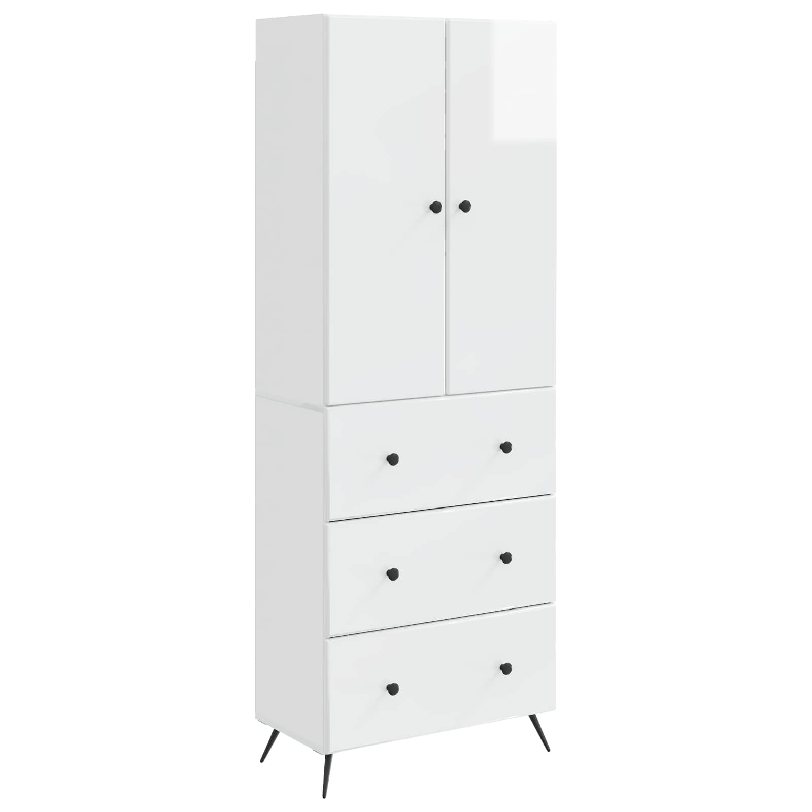 Juego de armarios 2 pcs Blanco Brillante 66 x 34,5 x 90 cm
