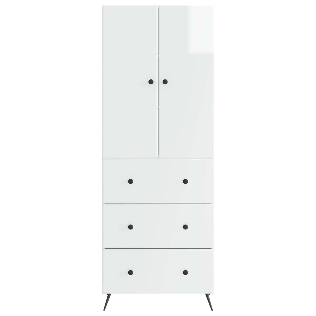 Juego de armarios 2 pcs Blanco Brillante 66 x 34,5 x 90 cm
