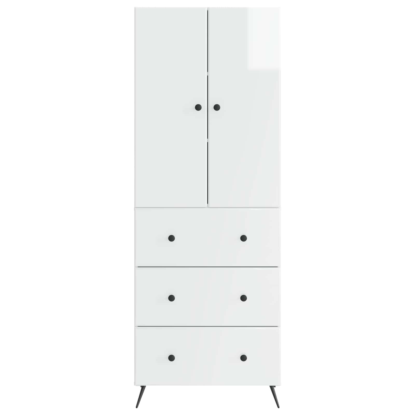 Juego de armarios 2 pcs Blanco Brillante 66 x 34,5 x 90 cm