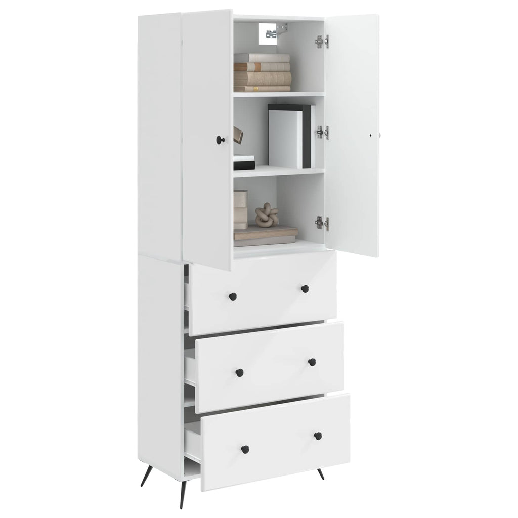 Juego de armarios 2 pcs Blanco Brillante 66 x 34,5 x 90 cm