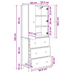 Juego de armarios 2 pcs Blanco Brillante 66 x 34,5 x 90 cm
