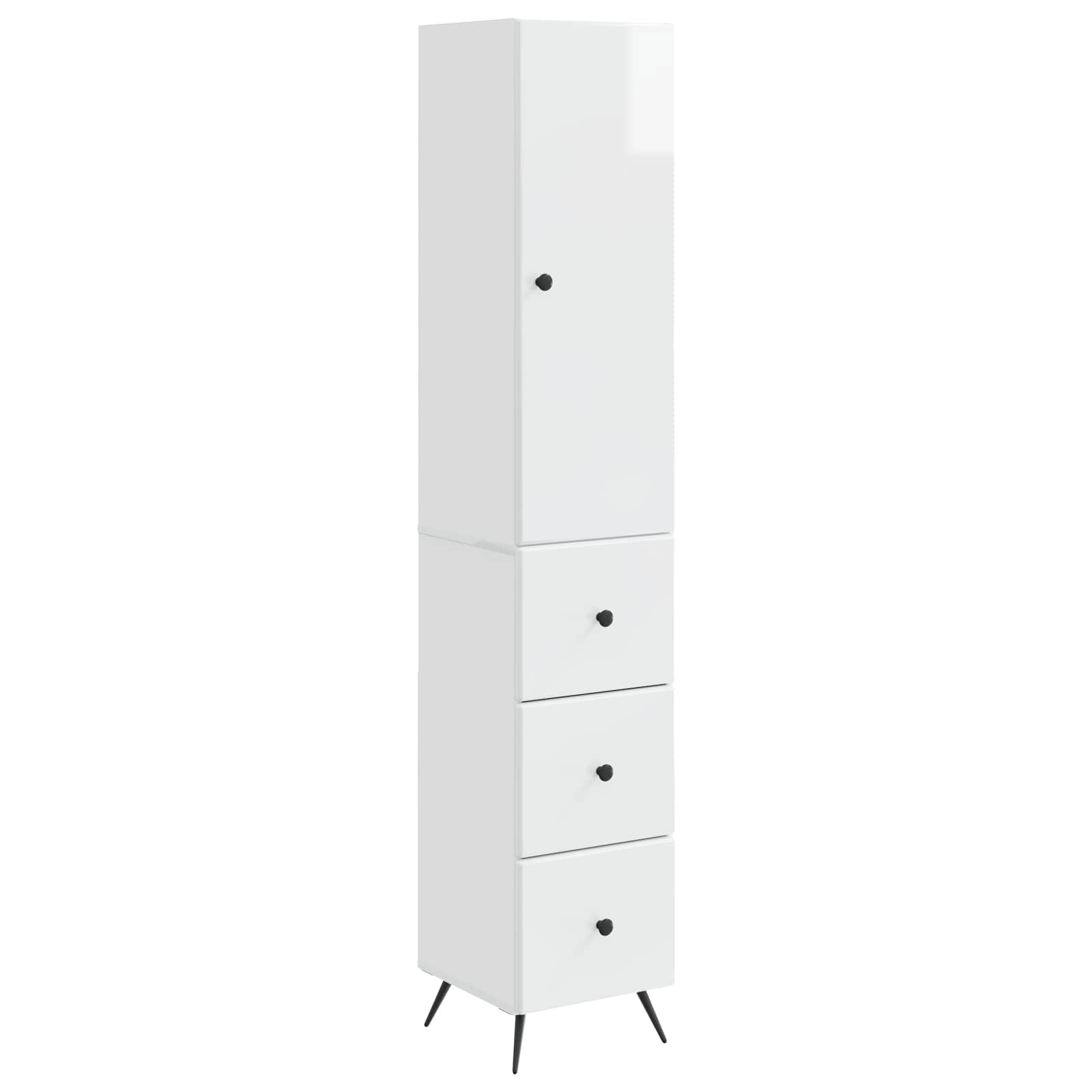 Juego de armarios 2 pcs Blanco Brillante 34,5 x 34,5 x 90 cm
