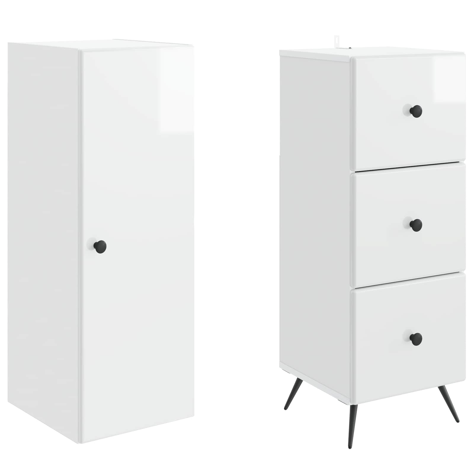 Juego de armarios 2 pcs Blanco Brillante 34,5 x 34,5 x 90 cm