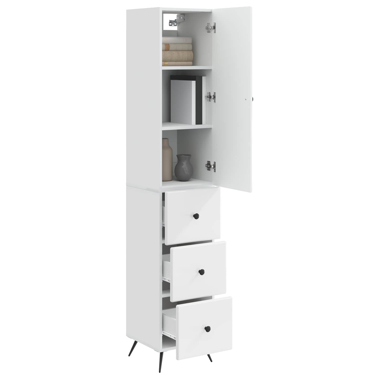 Juego de armarios 2 pcs Blanco Brillante 34,5 x 34,5 x 90 cm