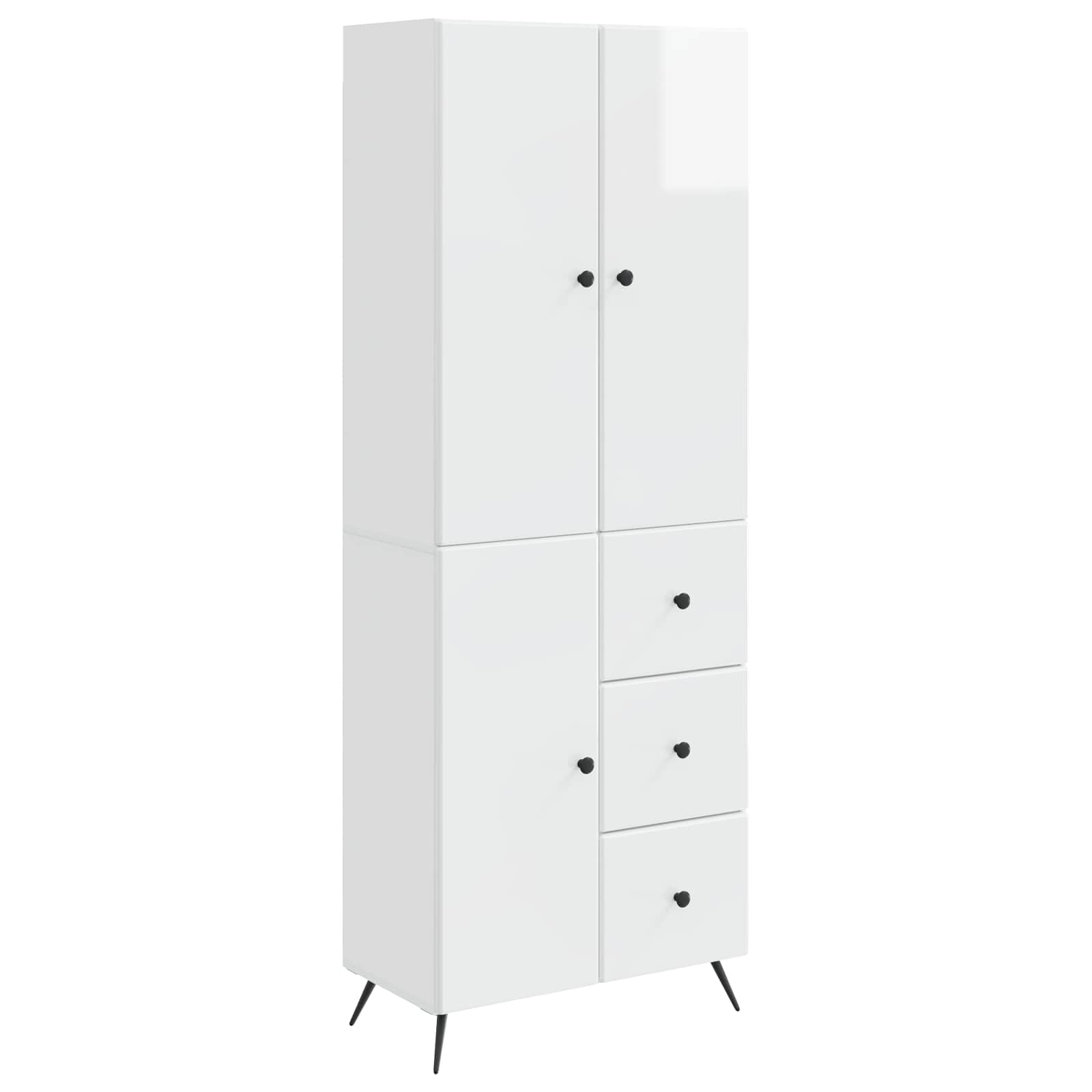 Juego de armarios 2 pcs Blanco Brillante Madera de ingeniería
