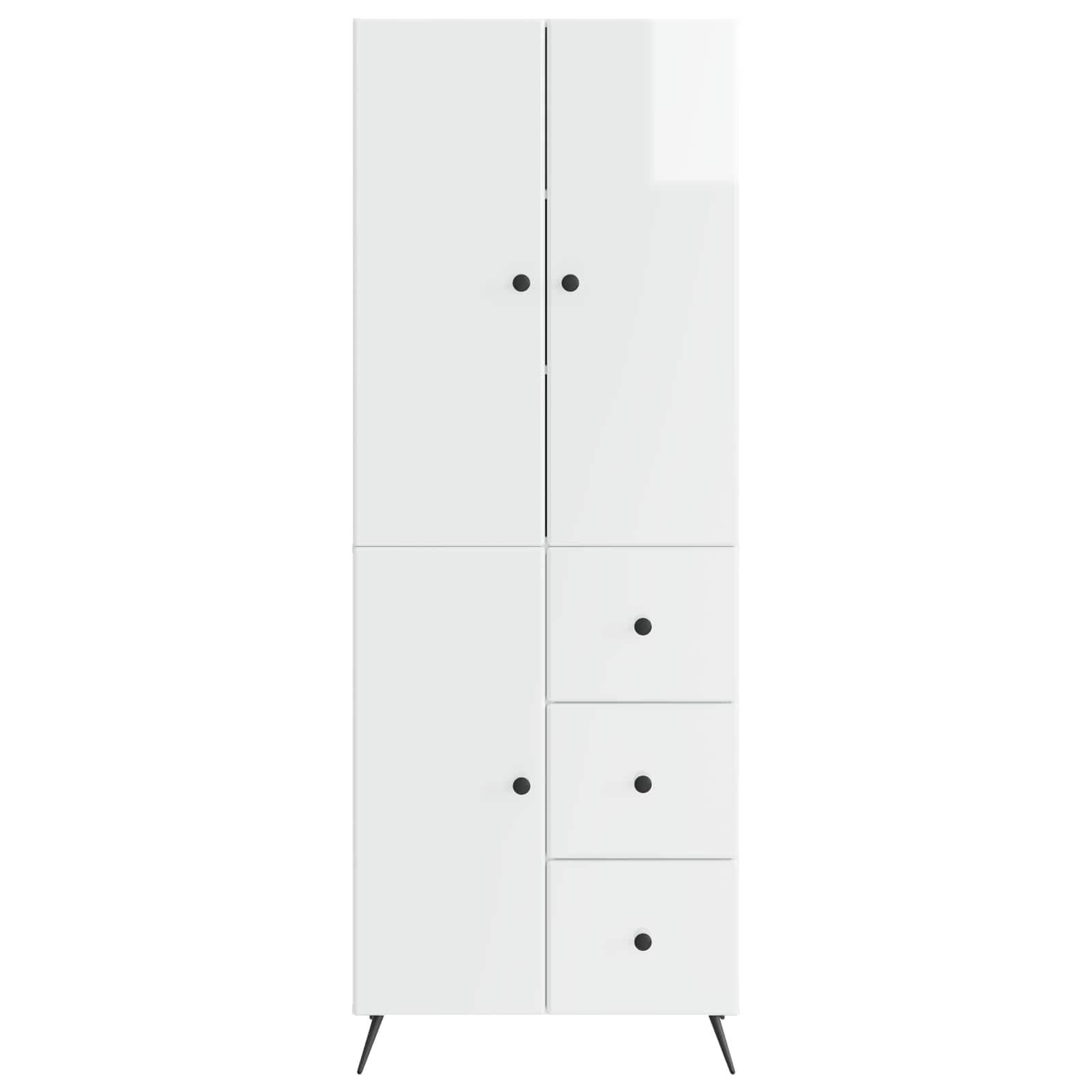 Juego de armarios 2 pcs Blanco Brillante Madera de ingeniería