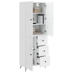Juego de armarios 2 pcs Blanco Brillante Madera de ingeniería