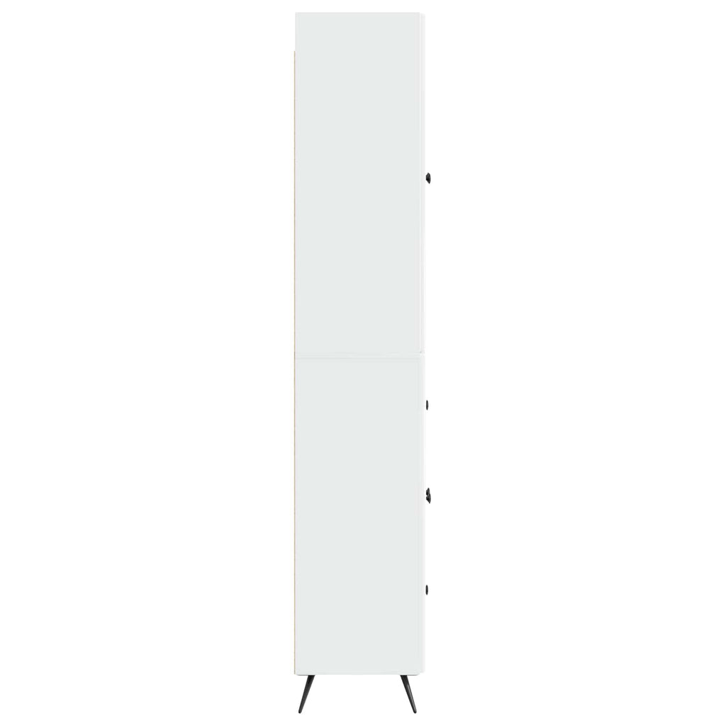 Juego de armarios 2 pcs Blanco Brillante Madera de ingeniería