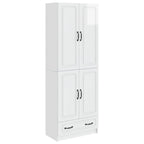 Juego de armarios 2 pcs Blanco Brillante Madera de ingeniería