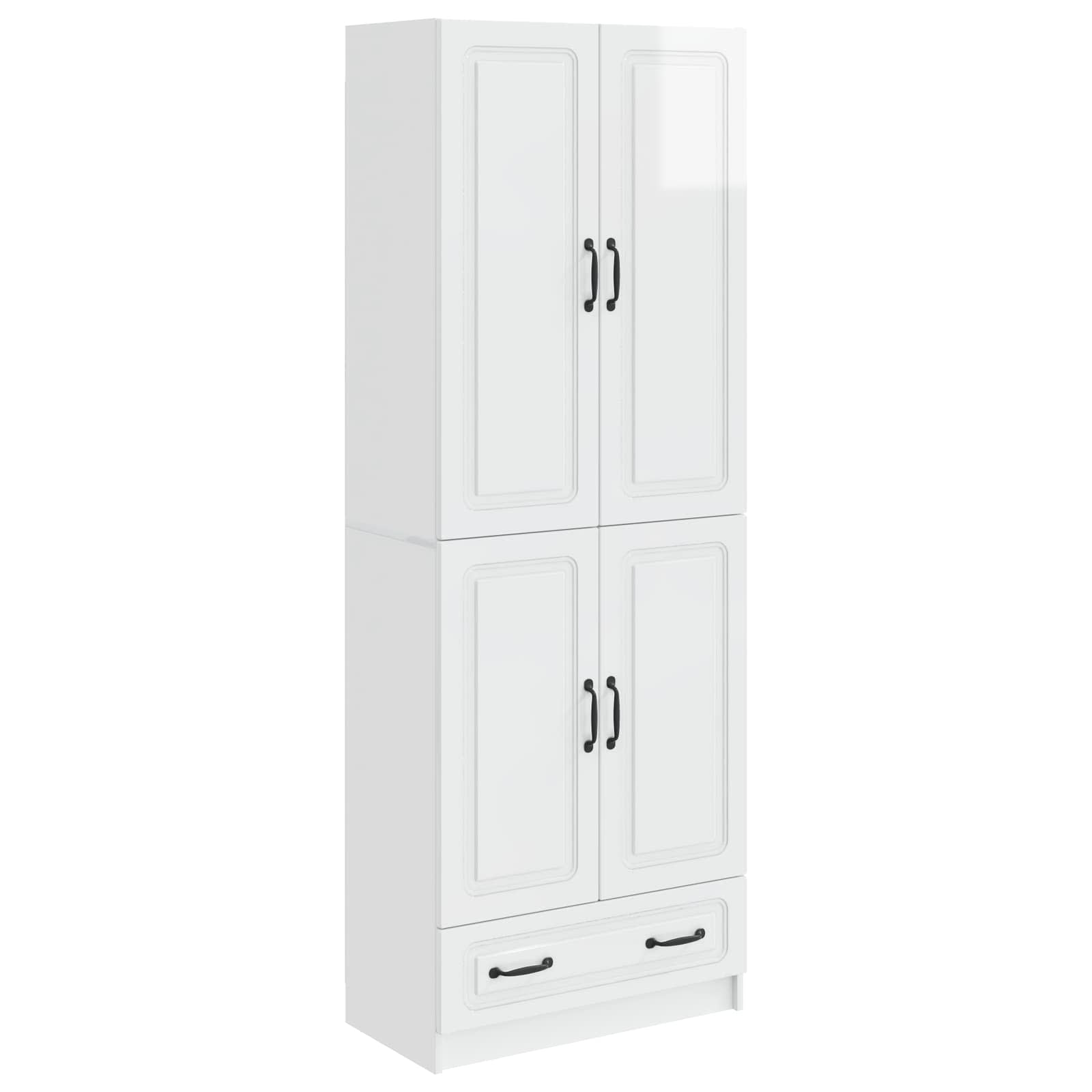 Juego de armarios 2 pcs Blanco Brillante Madera de ingeniería