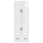 Juego de armarios 2 pcs Blanco Brillante Madera de ingeniería