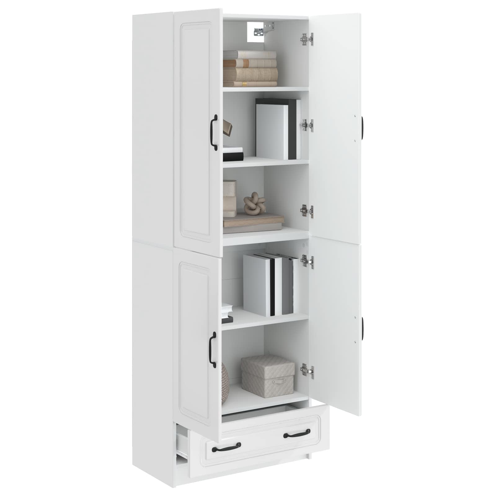 Juego de armarios 2 pcs Blanco Brillante Madera de ingeniería