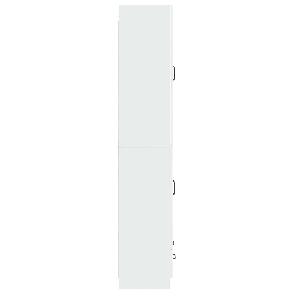 Juego de armarios 2 pcs Blanco Brillante Madera de ingeniería