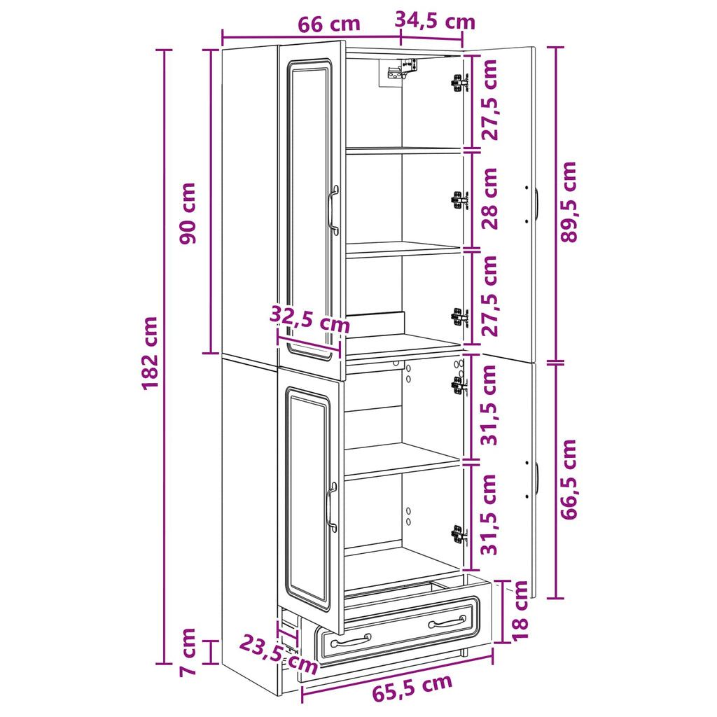 Juego de armarios 2 pcs Blanco Brillante Madera de ingeniería