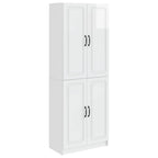 Juego de armarios 2 pcs Blanco Brillante Madera de ingeniería