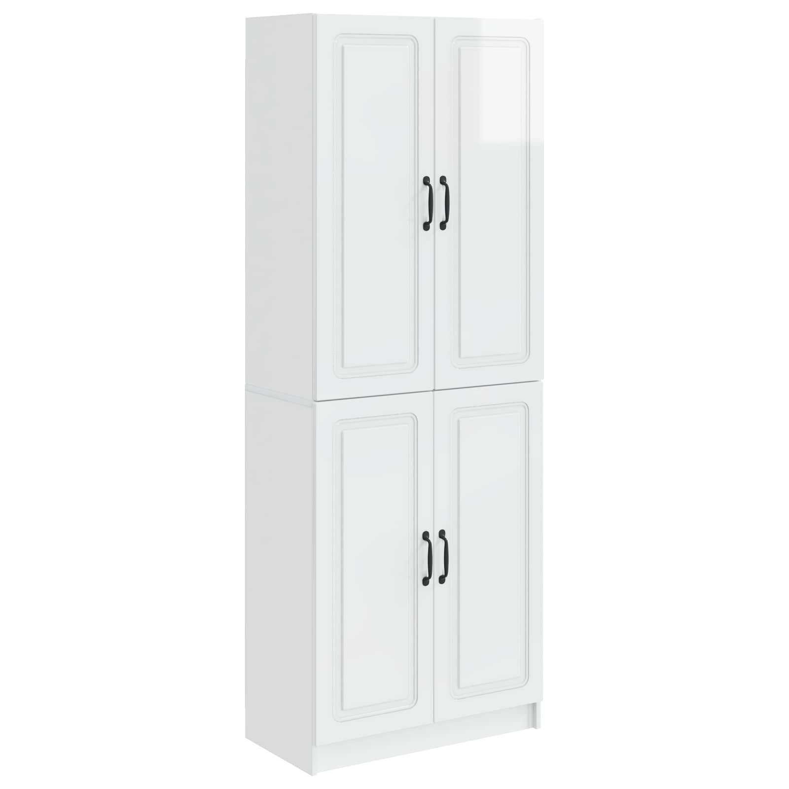 Juego de armarios 2 pcs Blanco Brillante Madera de ingeniería