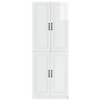 Juego de armarios 2 pcs Blanco Brillante Madera de ingeniería