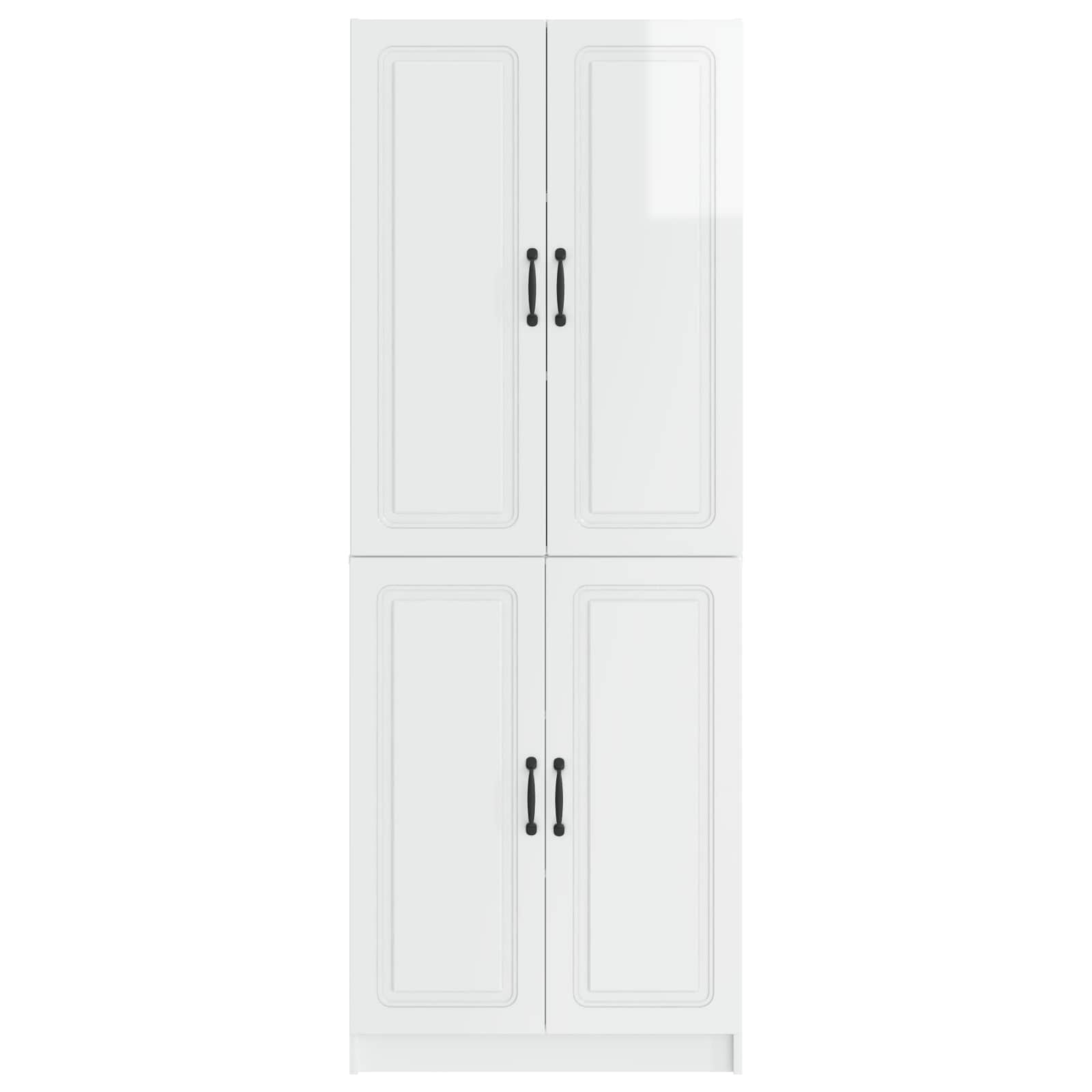 Juego de armarios 2 pcs Blanco Brillante Madera de ingeniería