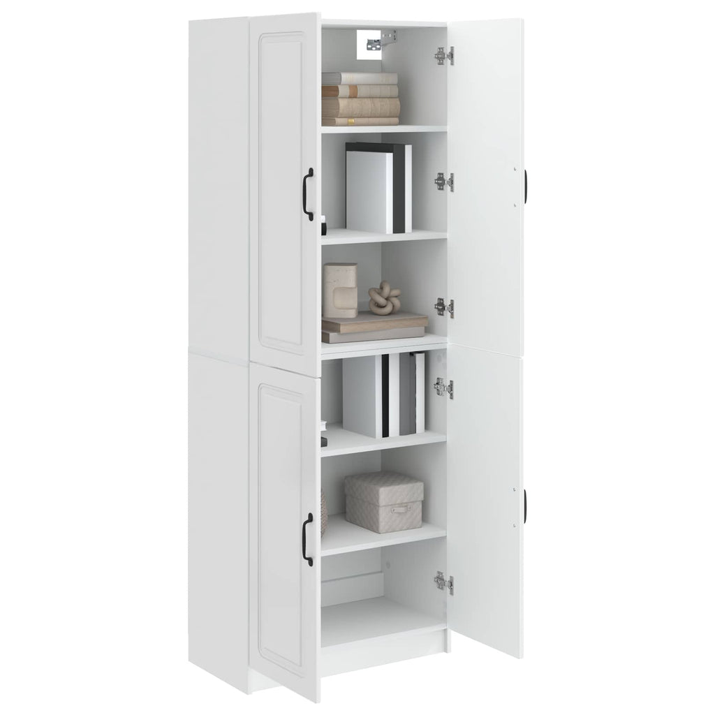 Juego de armarios 2 pcs Blanco Brillante Madera de ingeniería