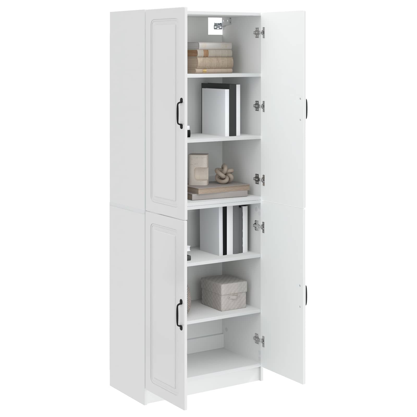 Juego de armarios 2 pcs Blanco Brillante Madera de ingeniería