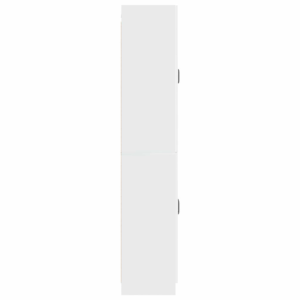 Juego de armarios 2 pcs Blanco Brillante Madera de ingeniería