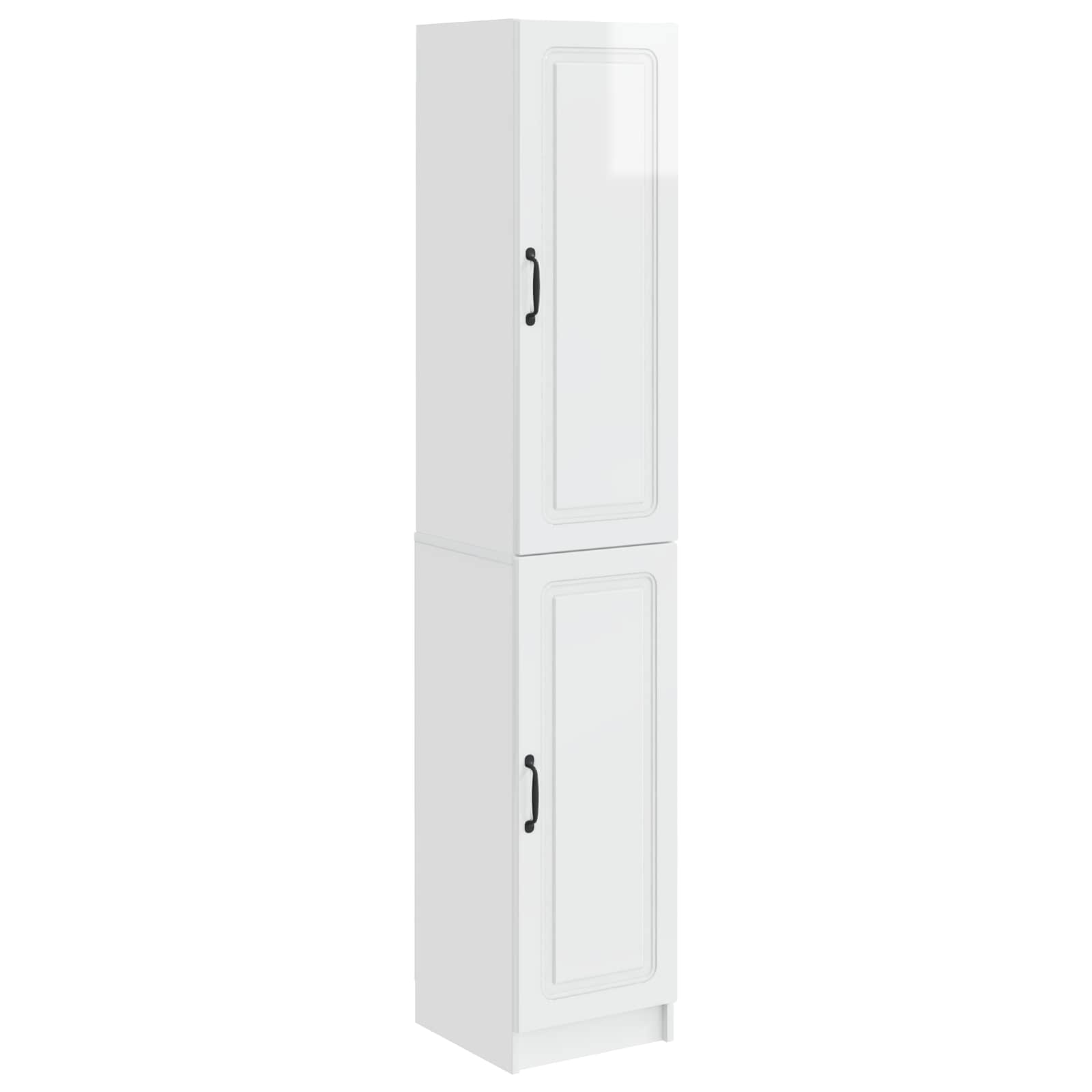 Juego de armarios 2 pcs Blanco Brillante Madera de ingeniería